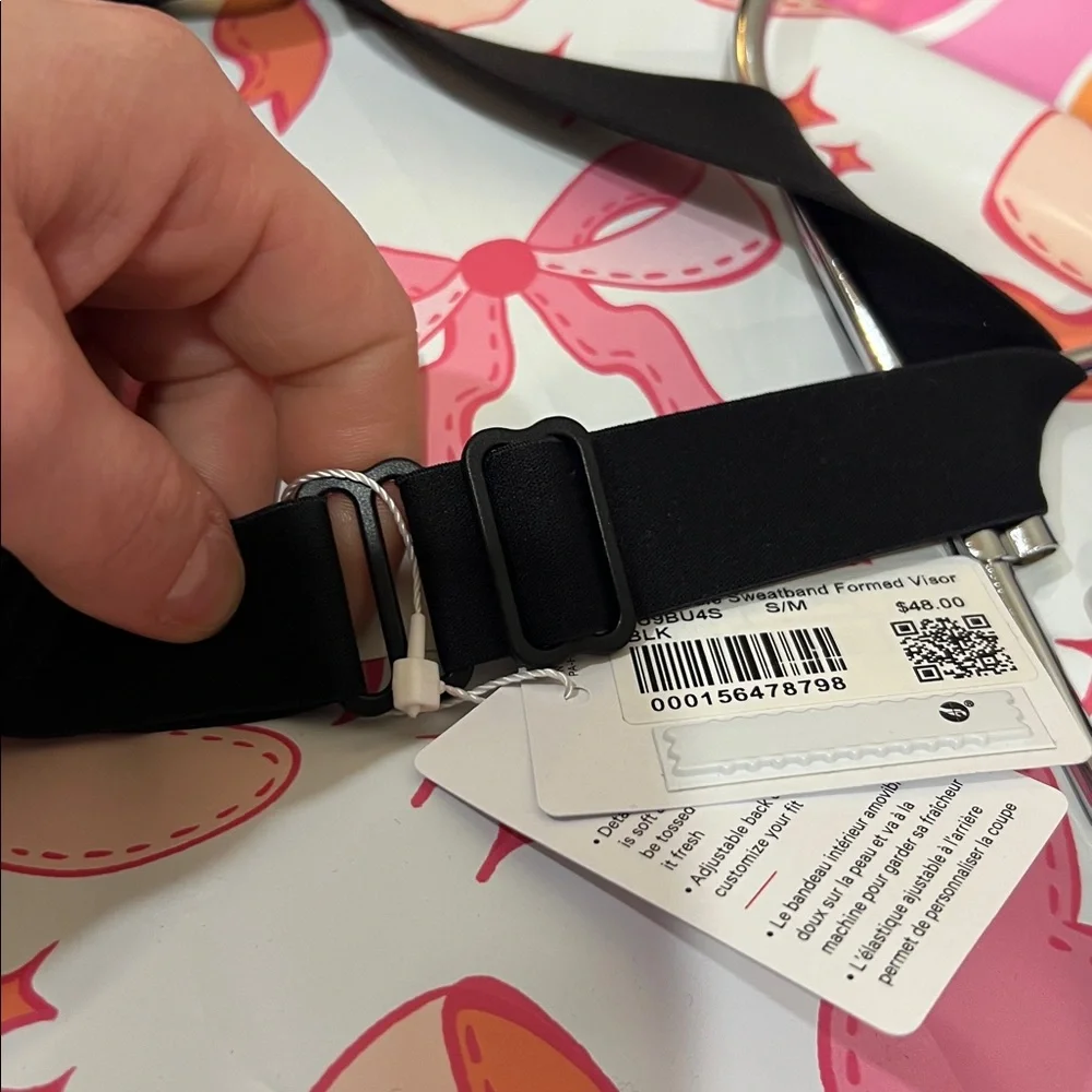 NWT LULULEMON SWEATBAND FORMED BLACK VISOR SMALL MEDIUM ADJUSTABLE FIT - Picture 6 of 8